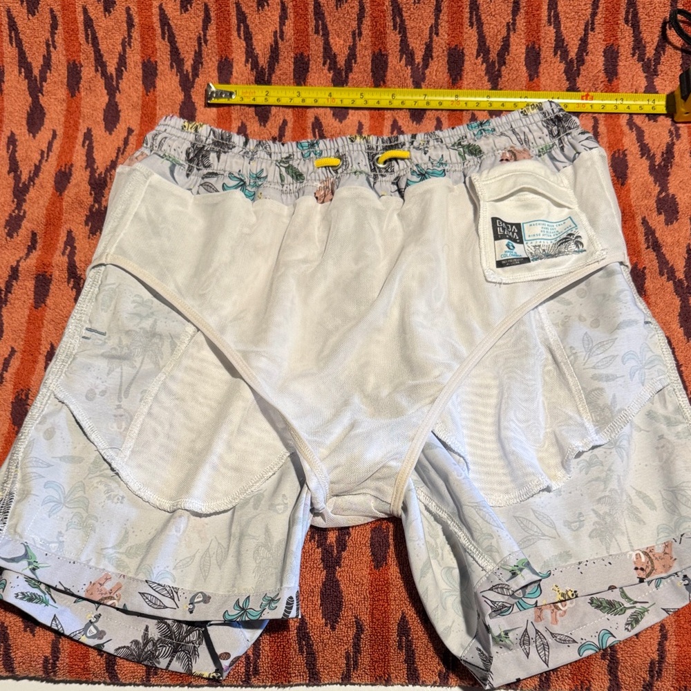 Baja llamaTropical Print Men's swimming athletic Shorts - Picture 8 of 11